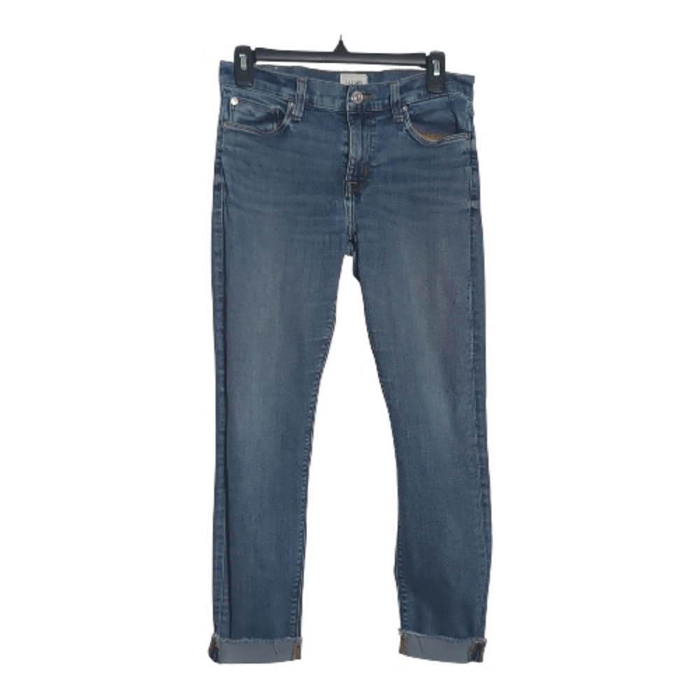 Hudson Jeans Sz 27  Cuffed Ankle Mid Rise Straight Leg Jeans Elevated Basic
